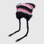 ストライプの暖かいぬいぐるみの帽子-から触発