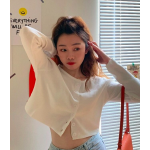 Knitted button waistcoat with long sleeves-KPOP Outfits-TWICE