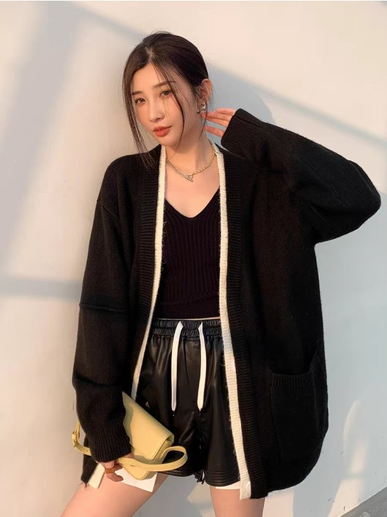 Spring and Autumn Cashmere-like Knit Cardigan Enhypen-Ni-Ki Inspo