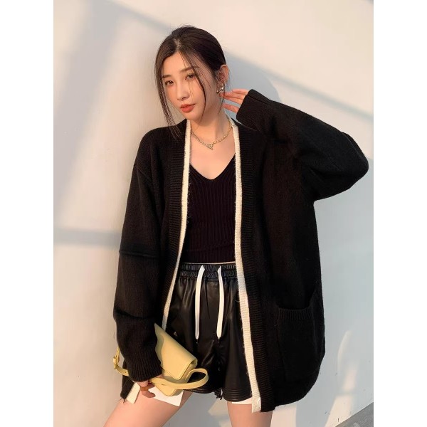 春秋 キャッシュミア調ニットカーディガン Enhypen-ニキ インスピレーション