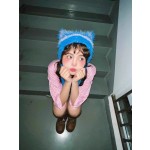 ストライプの暖かいぬいぐるみの帽子-から触発