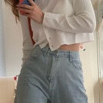 Knitted button waistcoat with long sleeves-KPOP Outfits-TWICE