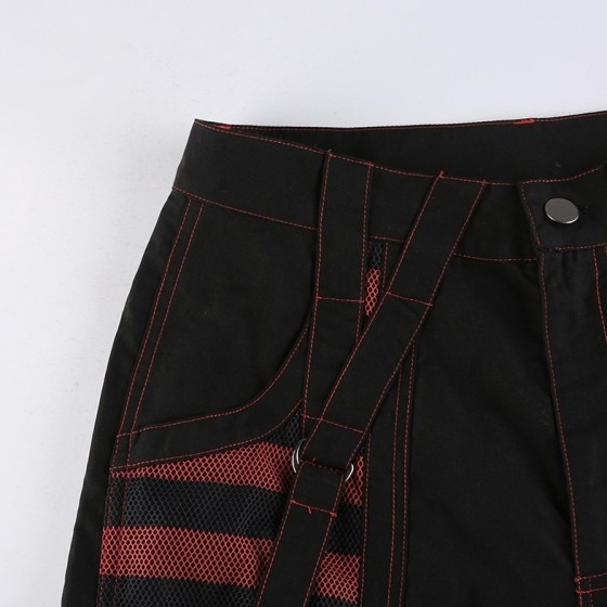 ゴシックチェーン包帯ワイド脚パンツ女性オーバーサイズ-衣装-衣装