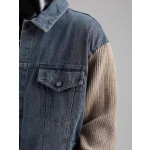 アメリカンレトロスプライススリーブウォッシュドデニムジャケット エンハイプン - ジェイインスピレーション