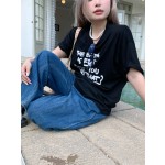 White pure cotton women's short-sleeved T-shirt-Suga-Outfits