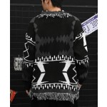 黒color-blocked cardigan-Jin-Outfits