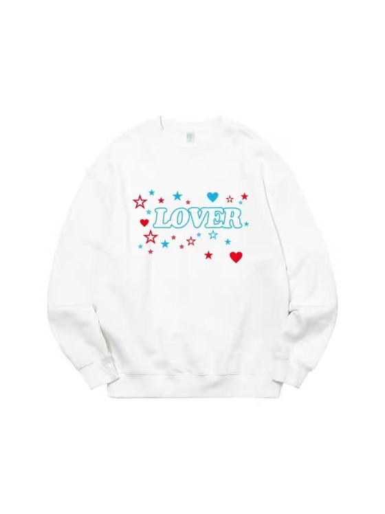 Oversized Crew Neck Printed Pullover Sweatshirt Suho–EXO Inspo