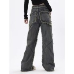 アメリカンレトロのほつれとディストレストストレートレグジーンズ – エンハイプン・ジェイインスピレーション