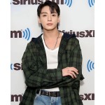 純粋な綿のフード付きチェック柄コート- jungkook服