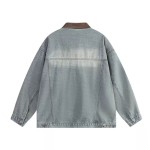 エンハイプン - ジェイクにインスパイアされたカラーブロックラペルデニムジャケット