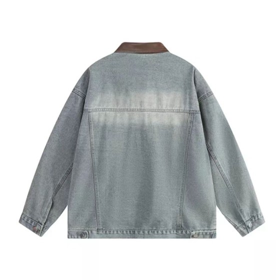 エンハイプン - ジェイクにインスパイアされたカラーブロックラペルデニムジャケット