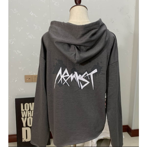 letter-printフード付きカーディガンスウェットシャツkpop inspoの衣装