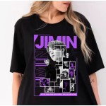 黒のラウンドネック半袖tシャツbts inspo衣装