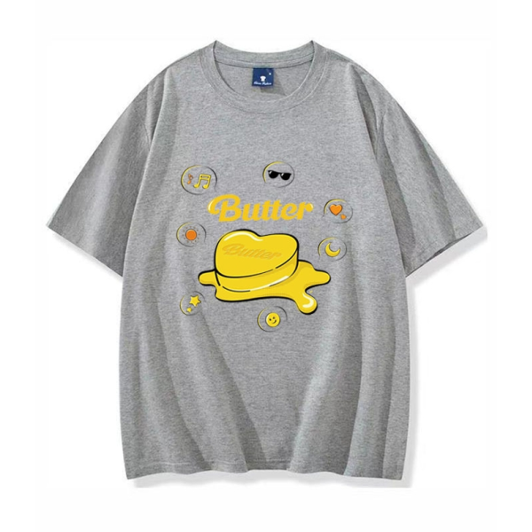 Korean Style Butter Print Cotton T-Shirt BTS Inspo Outfits