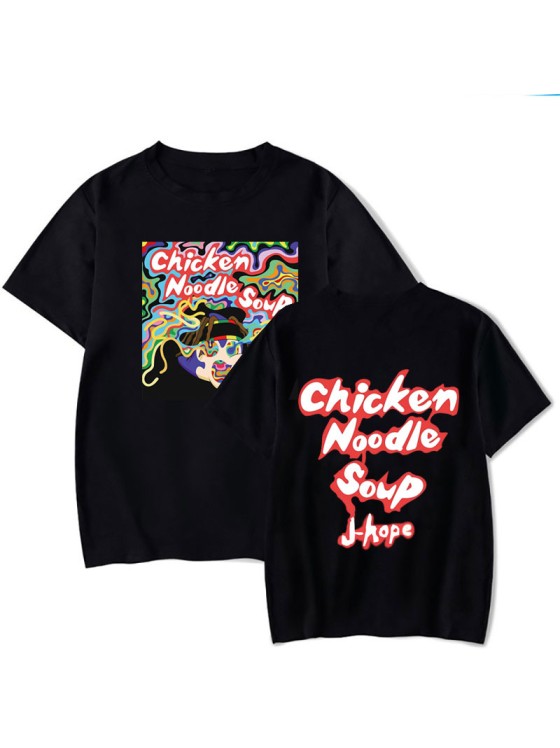 J-hope Style Casual Short-Sleeve T-Shirt KPOP Inspo Outfits