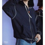 Blue Zip-Up Hooded Oversized Sweatshirt BTS KPOP Inspo Outfits