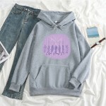長袖の手紙プリントフリース裏地付きフード付きスウェットシャツbts kpop inspo衣装