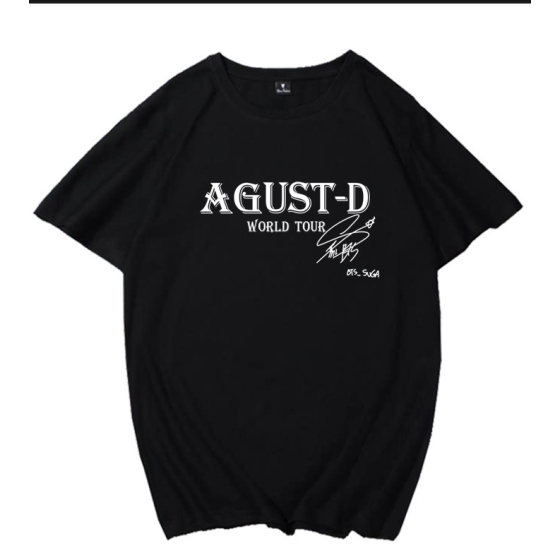 agust-dラウンドネックカップルの綿半袖tシャツbts kpop inspo衣装