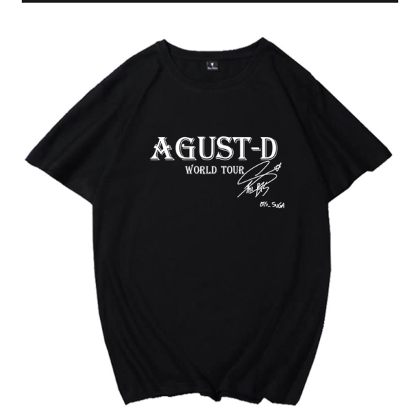 AGUST-D Round Neck Couple's Cotton Short-Sleeve T-Shirt BTS KPOP Inspo Outfits