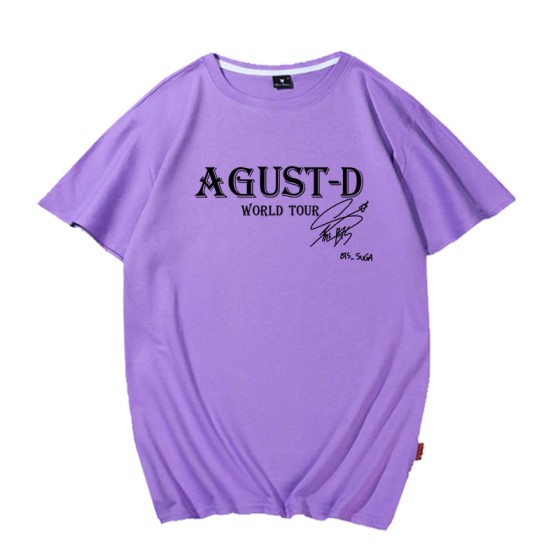 agust-dラウンドネックカップルの綿半袖tシャツbts kpop inspo衣装
