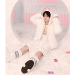 Black/White Hooded Lamb Wool Jacket Stray Kids -KPOP Inspo Outfits