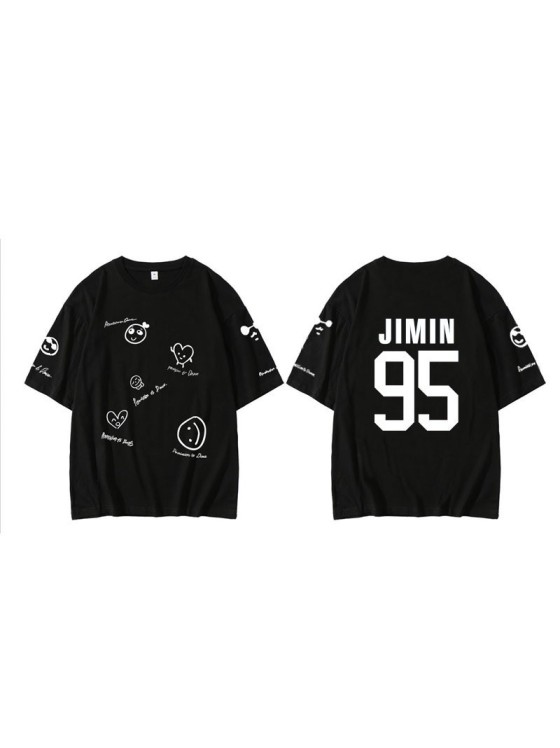 Black Short-Sleeve T-Shirt  PTD ON STAGE BTS KPOP Outfits