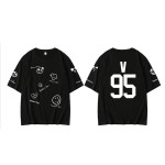 ステージ上の黒い半袖tシャツptd bts kpop衣装