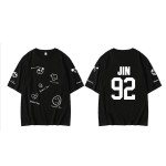 ステージ上の黒い半袖tシャツptd bts kpop衣装