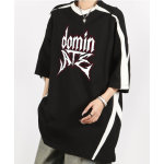 黒/白のプリント半袖tシャツskzdomin inspo衣装