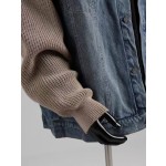 アメリカンレトロスプライススリーブウォッシュドデニムジャケット エンハイプン - ジェイインスピレーション