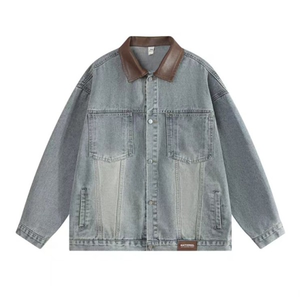 エンハイプン - ジェイクにインスパイアされたカラーブロックラペルデニムジャケット