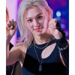 デザイナーブラック非対称ストラップカジュアルトップストレイ・キッズ- kpop inspo衣装