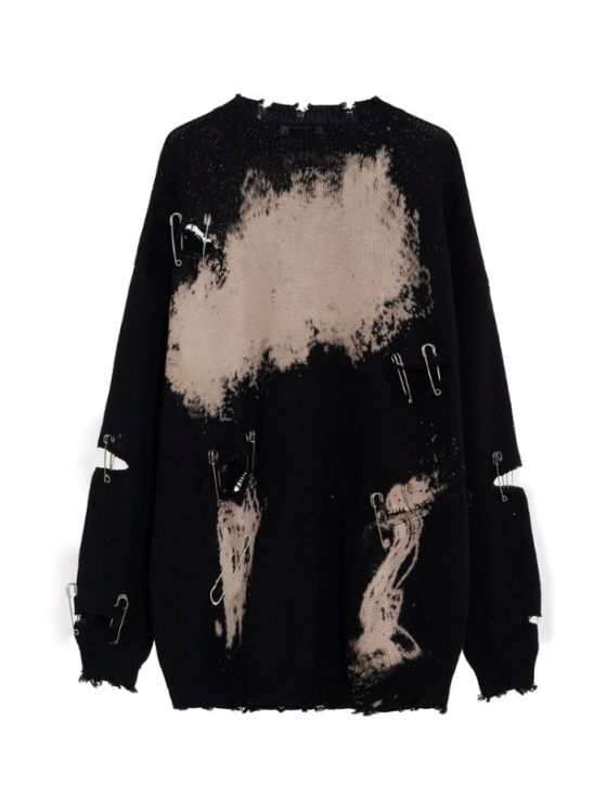 Statement Destroyed Pullover Stray Kids- KPOP Inspo Outfits