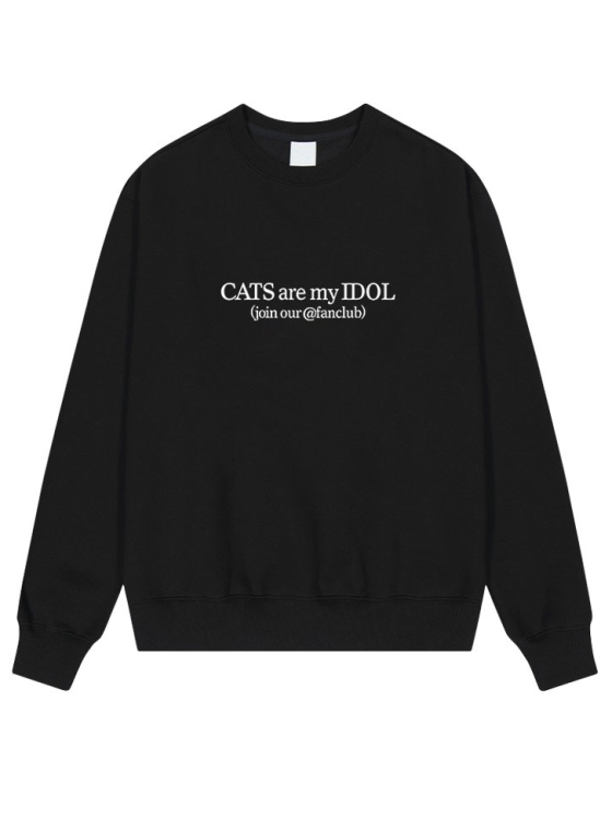 Black Letter Print Hoodie Stray Kids  - KPOP Inspo Outfits