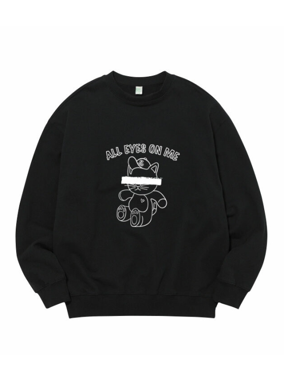 Black CAT Neck Sweatshirt -Jungkook-Clothing