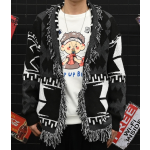 黒color-blocked cardigan-Jin-Outfits