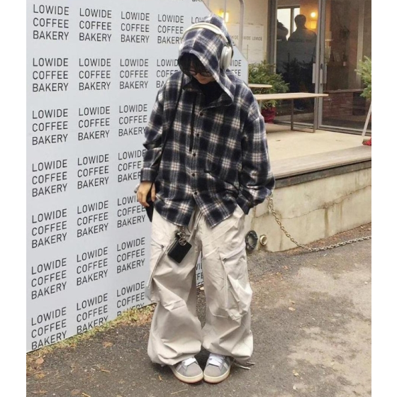 spring autumn seasonフリースアメリカンヴィンテージオーバーサイズのシャツ