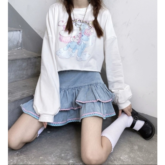 ケーキスカートカウガール汎用性の高いハーフボディスカート