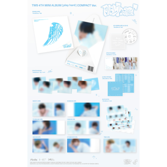 TWS 4th Mini Album 'play hard' (COMPACT Ver.) with Yizhiyu Exclusive Benefit Photocard – Heart Flutter Ver.