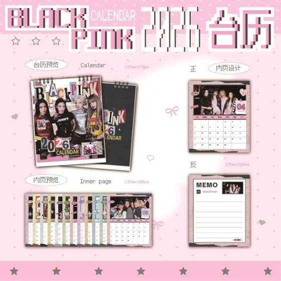 BLACKPINK -2026 New Model Custom Merchandise Calendar - Desktop Ornament / Mini Table Calendar