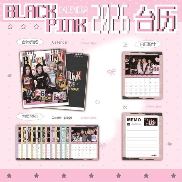 BLACKPINK -2026 New Model Custom Merchandise Calendar - Desktop Ornament / Mini Table Calendar